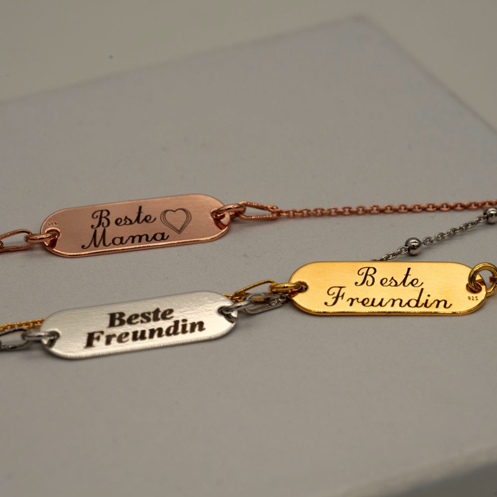 Armbänder mit Wunschtext