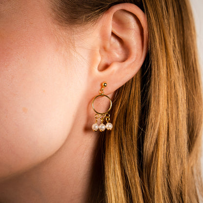 Triple Pearl Harmony Earrings