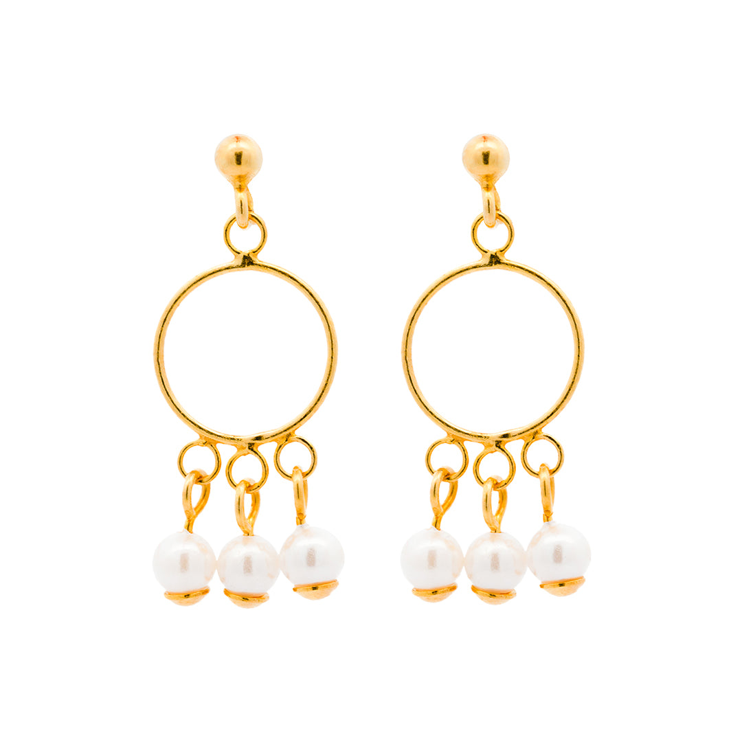 Triple Pearl Harmony Earrings