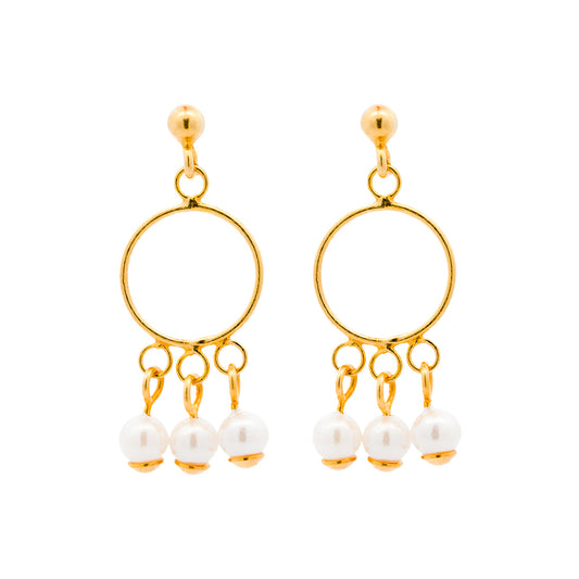 Triple Pearl Harmony Earrings